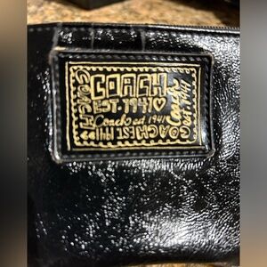 Coach Daisy Liquid Gloss Wristlet Bag in Black F48106